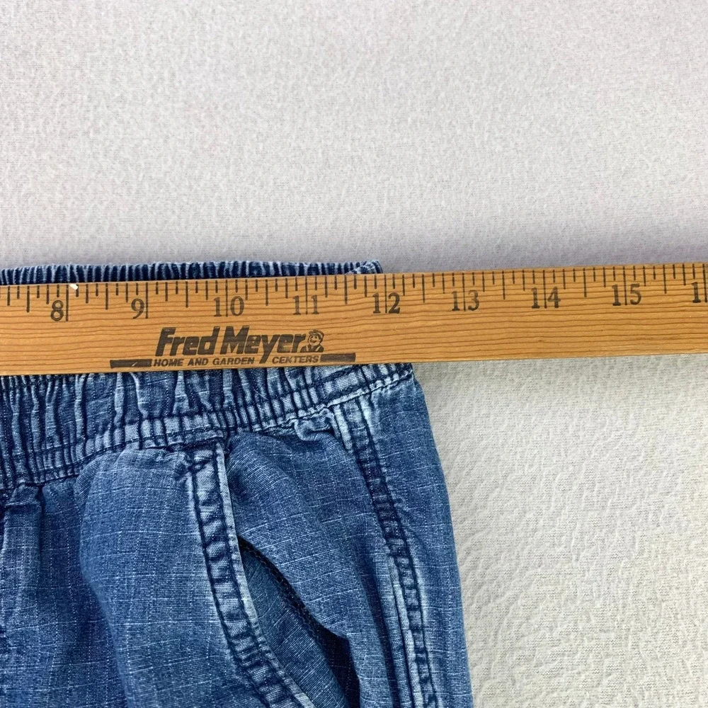 GAP Parachute Pant Cargo Pants Kids L Blue Denim Elastic Waist Snap Hem Utility